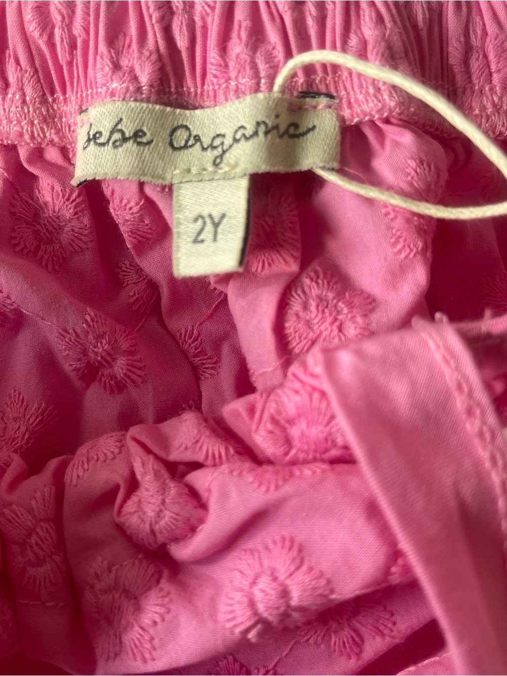 Bebe Organic Pink Halter Dress Eyelet Cotton Summer Toddler Girl Sz 2 Boutique — image 3 of 4